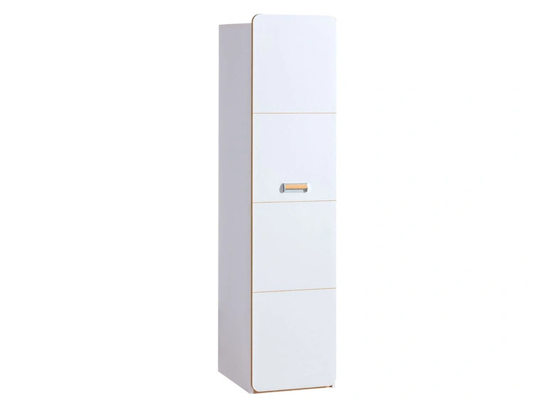 Kleiderschrank mit einer Tür 45 cm, mit Einlegeböden Lindo Weiß, Nash Eiche