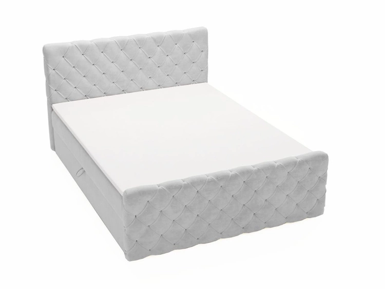 Boxspringbett mit Bettkasten 140x200 Lunaris Hellgrau