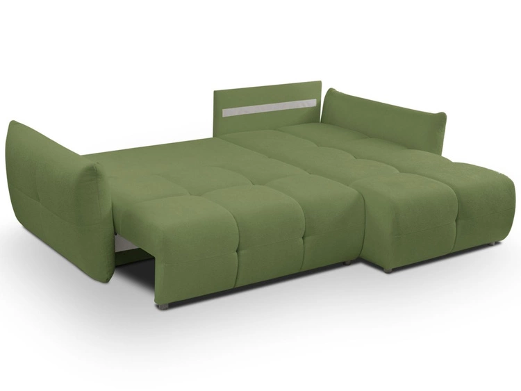 Ecksofa L-Form mit Schlaffunktion und Bettkasten Bene Grün