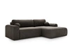 Ecksofa L-Form mit Schlaffunktion und Bettkasten Savana Rechts Grau
