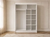 Schiebetürenschrank mit Sprossen 150 cm mit LED-Beleuchtung Ponti Weiß