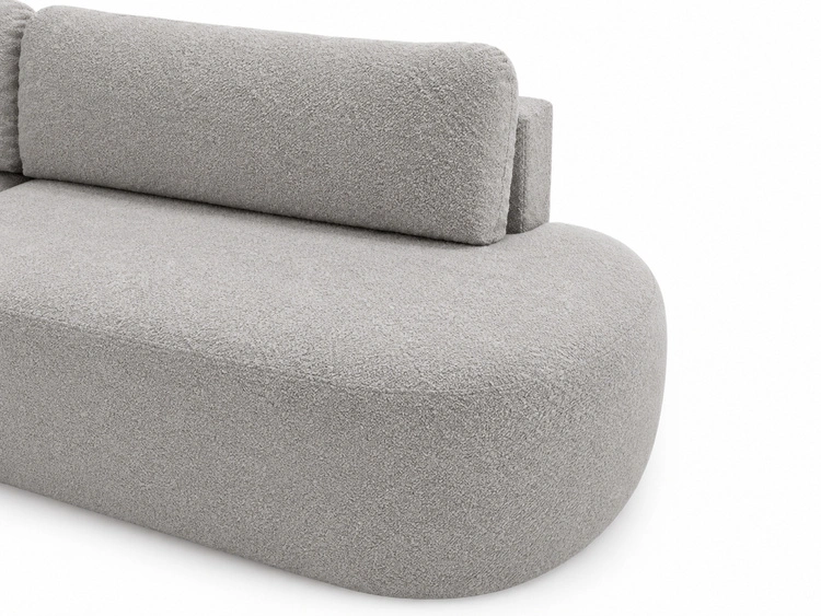 Ecksofa L-Form Links mit Schlaffunktion und Bettkasten Aurio O Grau