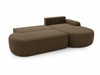 Ecksofa L-Form Rechts mit Schlaffunktion und Bettkasten Aurio O Braun