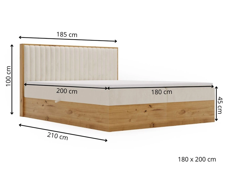 Boxspringbett mit Bettkasten 180x200 Forest Braun