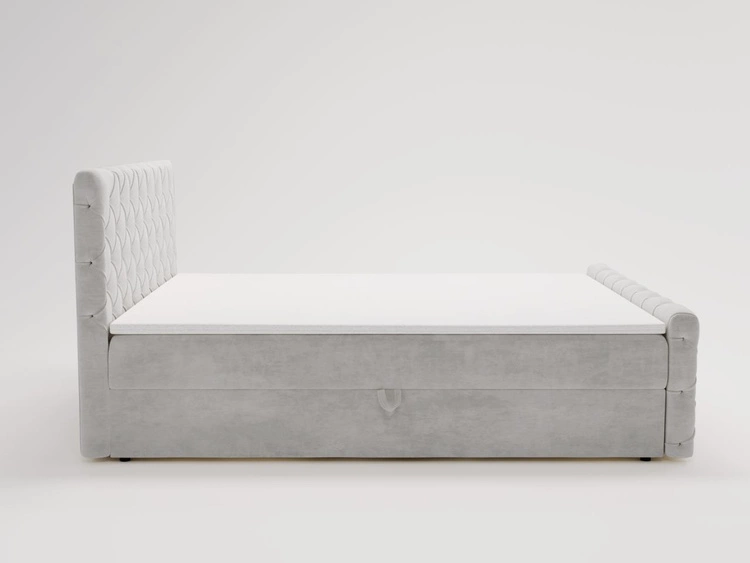 Boxspringbett mit Bettkasten 160x200 Lunaris Hellgrau