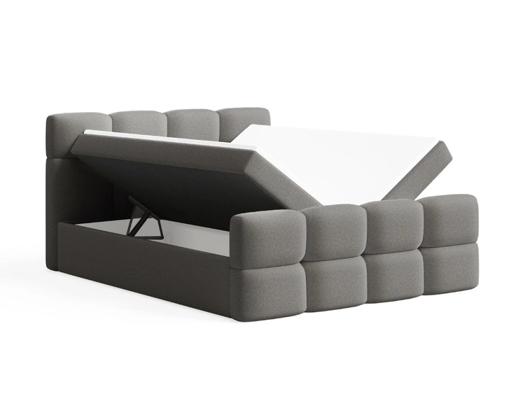 Boxspringbett mit Bettkasten 120x200 Rivon Grau