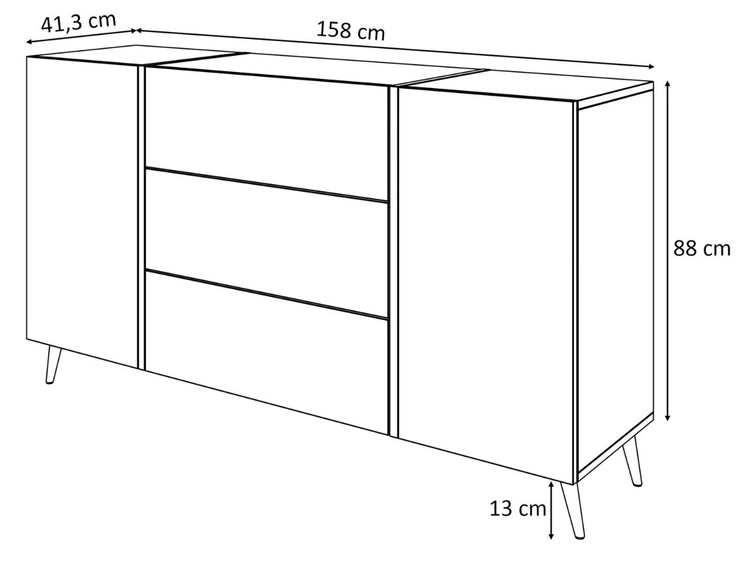 Wohnzimmer-Set mit goldenen Metallbeinen und goldenen Griffen Lunelie Weiß Hochglanz