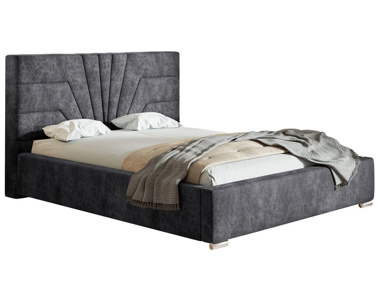 Polsterbett mit Bettkasten und Lattenrost 140x200 Tesis Dunkelgrau
