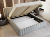 Polsterbett mit Bettkasten und Lattenrost 180x200 Bliss Grau