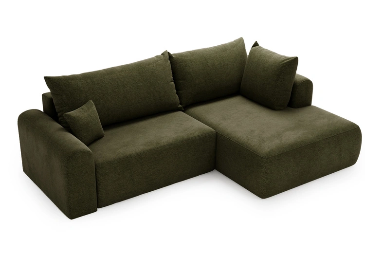Ecksofa L-Form mit Schlaffunktion und Bettkasten Savana Bis Grün