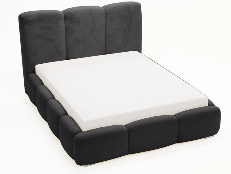 Polsterbett mit Bettkasten und Lattenrost 200x200 Bubble Schwarz