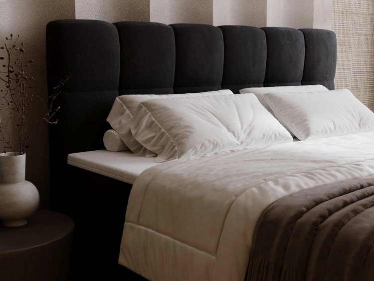 Boxspringbett mit Bettkasten 160x200 Maison Schwarz