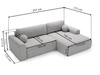 Ecksofa L-Form mit Schlaffunktion und Bettkasten Savana Rechts Grau