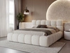 Polsterbett mit Bettkasten und Lattenrost 120x200 Modo aus Bouclé-Stoff Beige