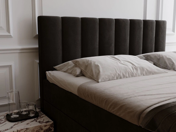 Boxspringbett mit Bettkasten 200x200 Mocca Schwarz