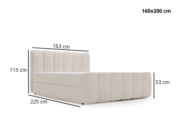 Boxspringbett mit Bettkasten 160x200 Cloud Braun