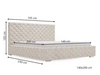 Polsterbett mit Bettkasten und Lattenrost 140x200 Astra Beige