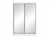 Schiebetürenschrank 150 cm mit Spiegel und LED-Beleuchtung Luzio Weiß