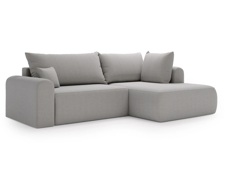 Ecksofa L-Form mit Schlaffunktion und Bettkasten Savana Bis Grau
