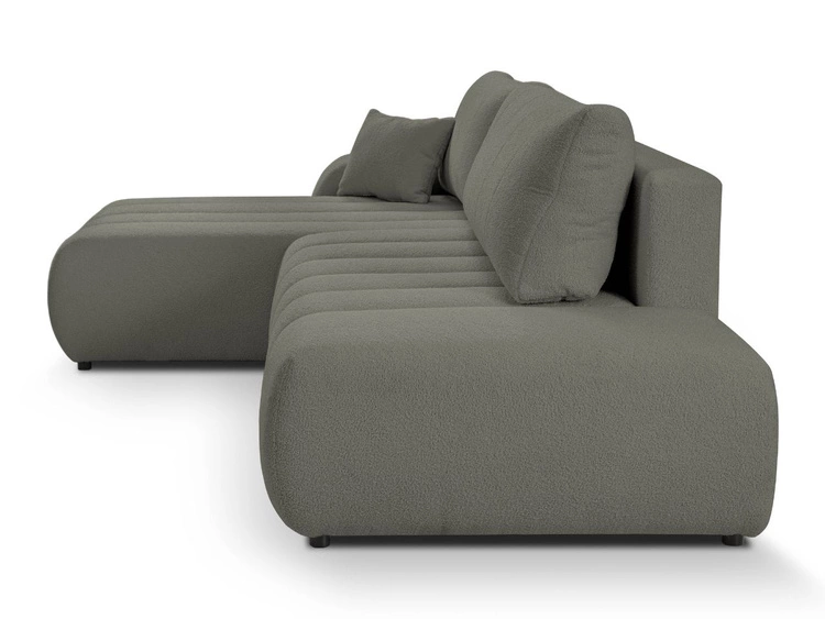 Ecksofa mit Schlaffunktion und Bettkasten Links Adoro Grau