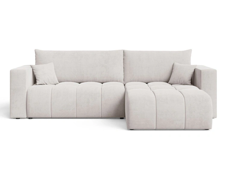 Ecksofa L-Form mit Schlaffunktion und Bettkasten Neva Grau