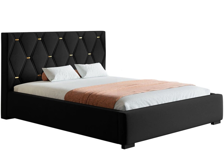 Polsterbett mit Bettkasten und Lattenrost 120x200 Tasso Schwarz