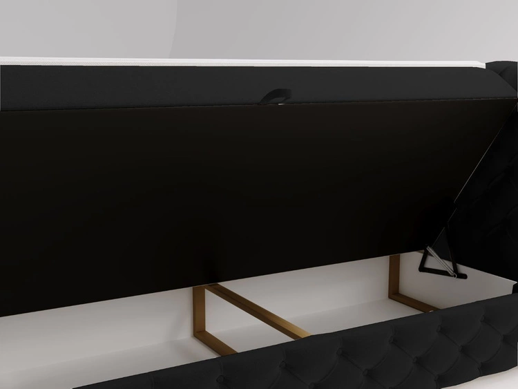 Boxspringbett mit Bettkasten 180x200 Canolo Schwarz
