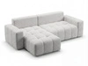 Ecksofa L-Form mit Schlaffunktion und Bettkasten Bresso Grau