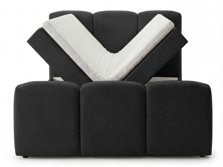 Boxspringbett mit Bettkasten 120x200 Campi Schwarz