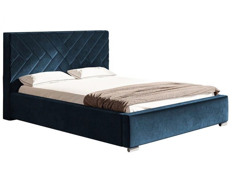 Polsterbett mit Bettkasten und Lattenrost 160x200 Tonale Dunkelblau