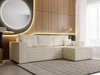Ecksofa L-Form mit Schlaffunktion und Bettkasten Prato XL Beige 