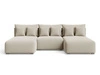 Ecksofa U mit Schlaffunktion und Bettkasten Ronni Beige