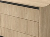 Kommode mit sechs Schubladen 160 cm Fascino Eiche Cremona, Schwarz