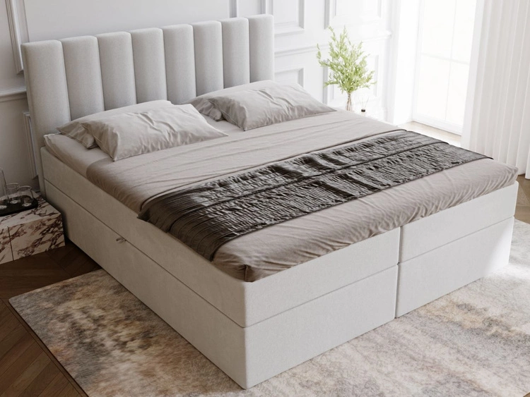 Boxspringbett mit Bettkasten 160x200 Mocca Grau