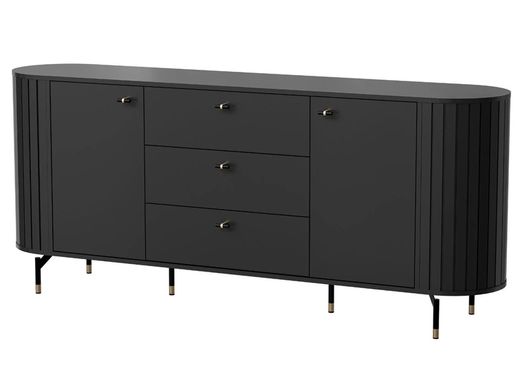 Möbelset für Schlafzimmer Soria Schwarz mat