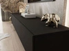 TV-Lowboard mit zwei Türen auf golden Beinen 175 cm mit LED-Beleuchtung Sorelle Schwarz Matt