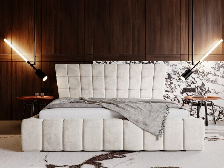 Polsterbett mit Bettkasten und Lattenrost 160x200 Paris Beige