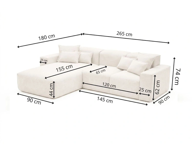 Ecksofa L-Form Rechts Moderne Ecksofa Leni Grau