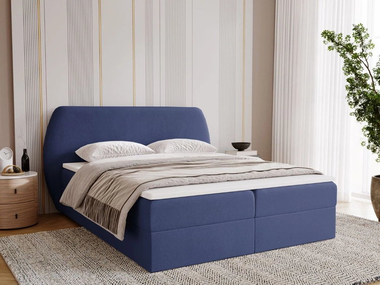 Boxspringbett mit Bettkasten 180x200 Bogota Dunkelblau