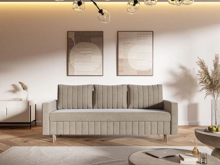 Schlafsofa mit Bettfunktion und Bettkasten Castelo Beige