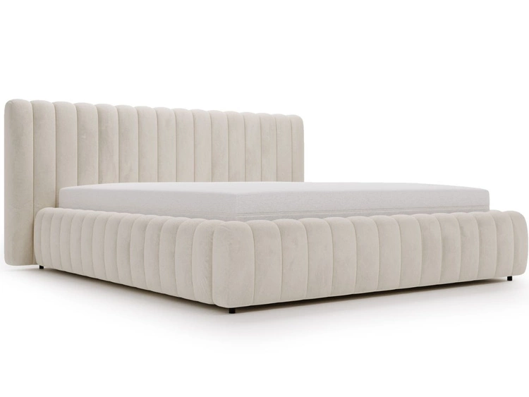 Polsterbett mit Bettkasten und Lattenrost 140x200 Bliss Beige