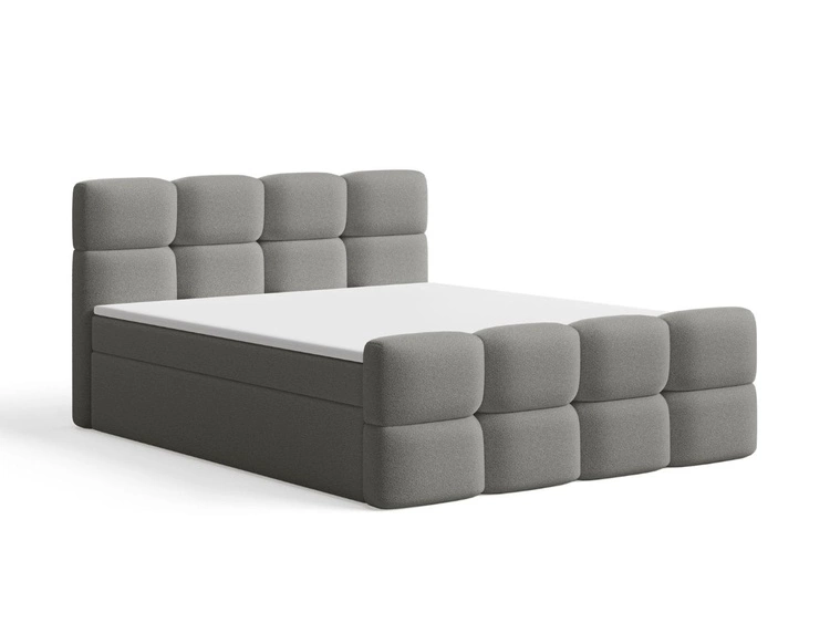 Boxspringbett mit Bettkasten 180x200 Rivon Grau