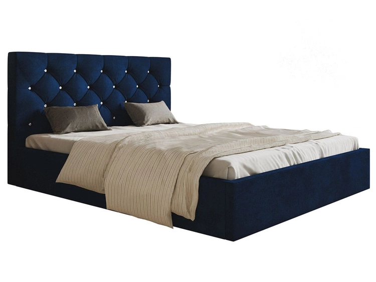 Polsterbett mit Bettkasten und Lattenrost 120x200 Selva Dunkelblau