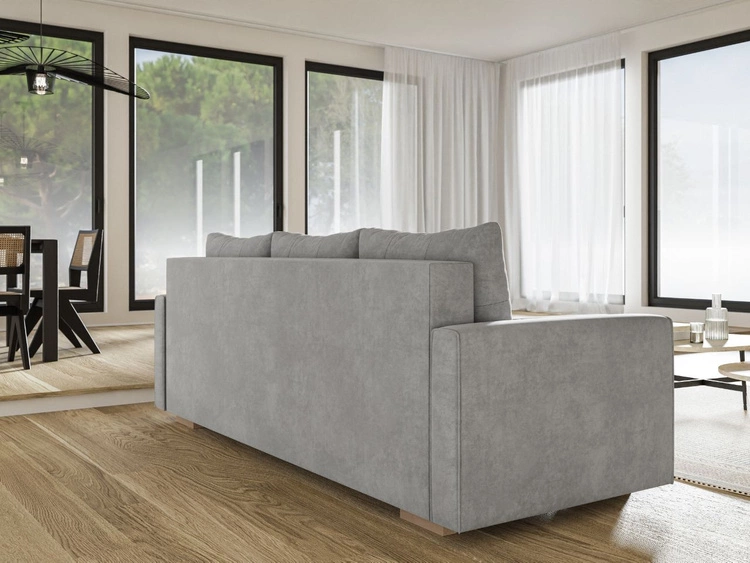 Schlafsofa mit Bettfunktion und Bettkasten Pori Grau