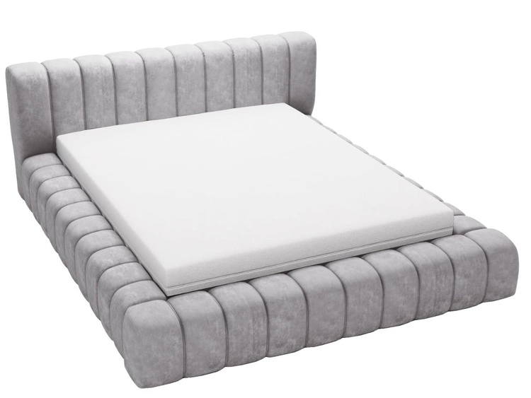 Polsterbett mit Bettkasten und Lattenrost 180x200 Italia Grau