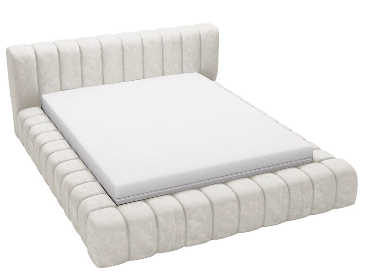 Polsterbett mit Bettkasten und Lattenrost 140x200 Italia Creme