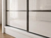 Schiebetürenschrank mit Sprossen 150 cm mit LED-Beleuchtung Ponti Weiß