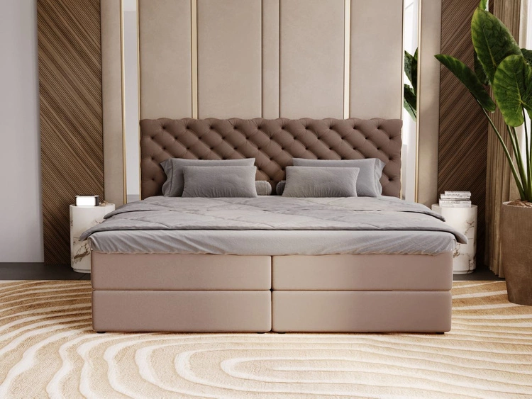Boxspringbett mit Bettkasten 180x200 Bergamo Braun
