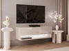 Hänge TV-Schrank 90 cm für Wohnzimmer mit LED-Beleuchtung Aurelie Kaschmir Hochglanz