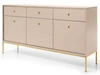 Kommode mit Türen sowie Schubladen mit Golden Metallbeinen Amor Beige